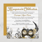 Elegant Masquerade Swirl Invite [Gold] (Front/Back)