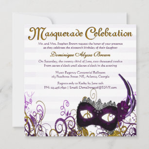 Elegant Masquerade Swirl Invite [Purple]