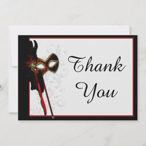 Elegant Masquerade Thank You Card