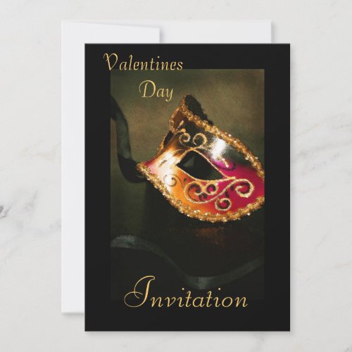 Elegant Masquerade Valentines Holiday Invitation