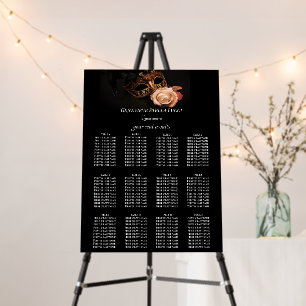 Elegant Masquerade with White Rose Foam Board