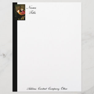 Elegant Masqurade Mask Monogram Letterhead