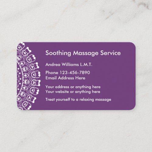 Elegant Massage Professional Business Card