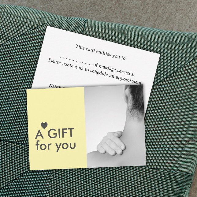 Elegant Massage Therapist Photo Yellow Grey Heart  (Creator Uploaded)