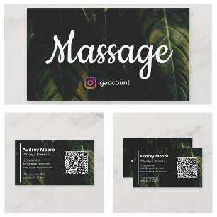 Elegant Massage Therapist Wellness Professionals Business Card