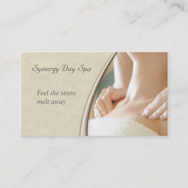 Elegant Massage Therapy Business Card (Front)