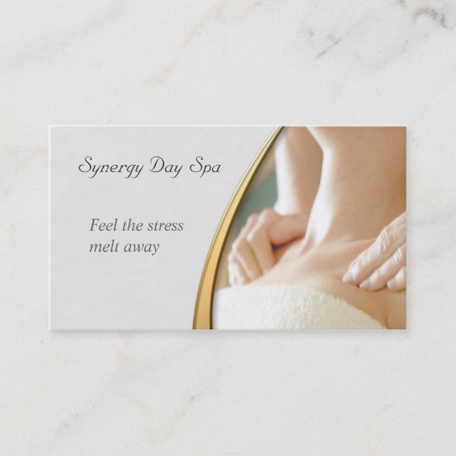 Elegant Massage Therapy Business Card (Front)