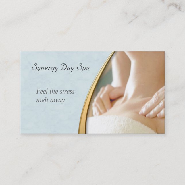 Elegant Massage Therapy Business Card (Front)
