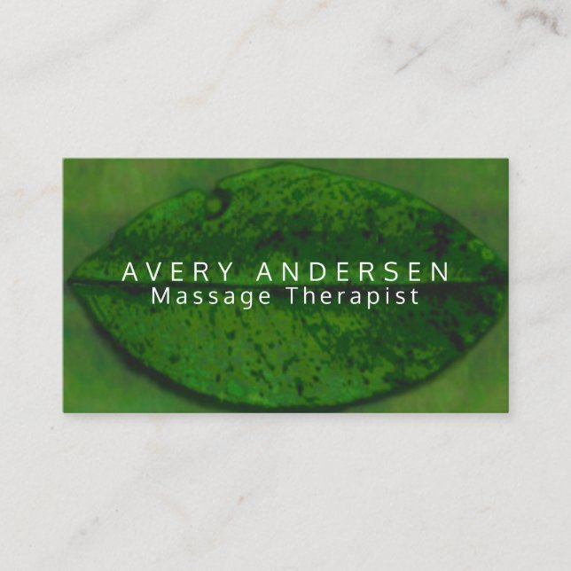 Elegant Massage Therapy Business Card (Front)