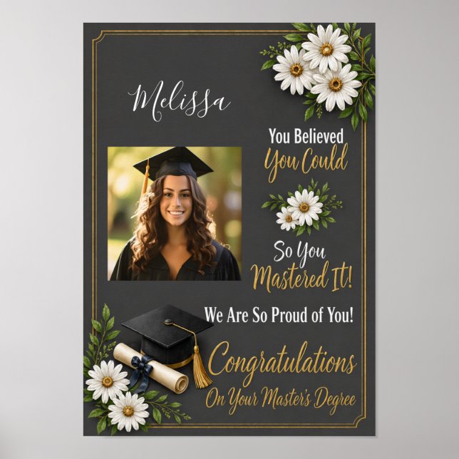 Elegant Master's Graduation Poster  (Front)