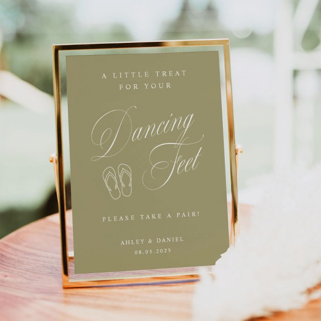 Elegant Matcha Green Wedding Dancing Feet  Poster (Creator Uploaded)