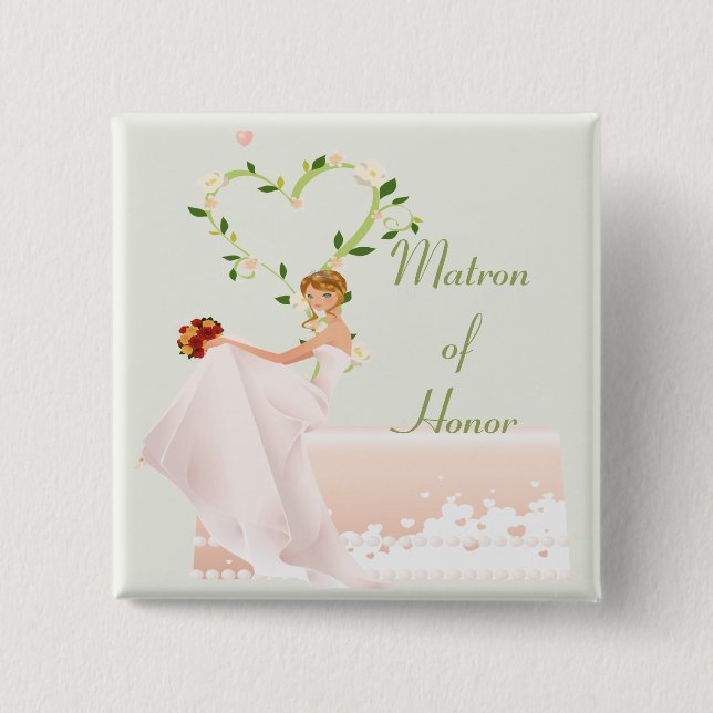 Elegant Matron of Honor Button (Front)