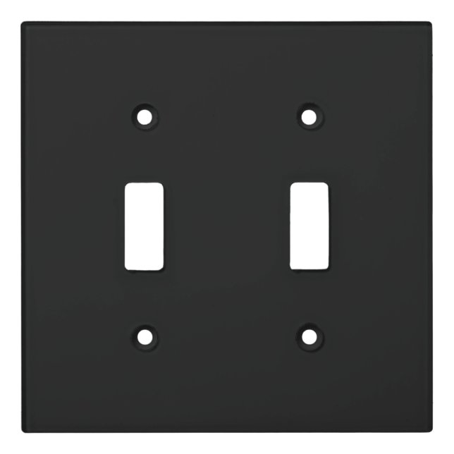 Elegant Matte Black Double Toggle Light Switch Cover (Front)