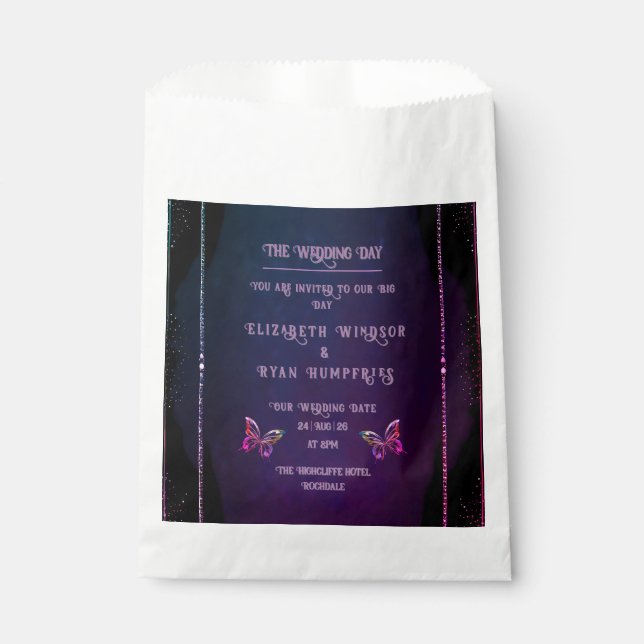 Elegant Mauve and Gold Wedding Invitations  Favor Bag (Front)