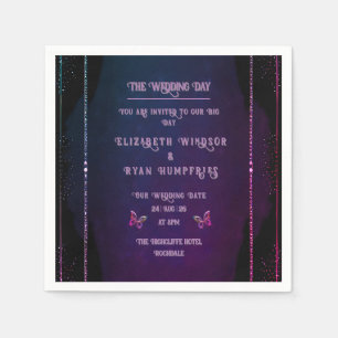 Elegant Mauve and Gold Wedding Invitations Napkins