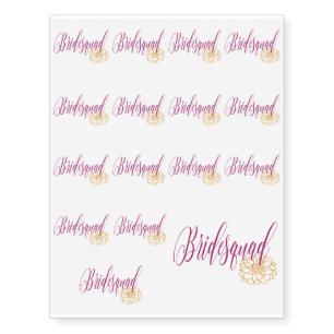 Elegant Mauve Bridesmaid Gear - Bridesquad Temporary Tattoos