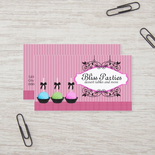 Cake Pops Desserts Business Cards