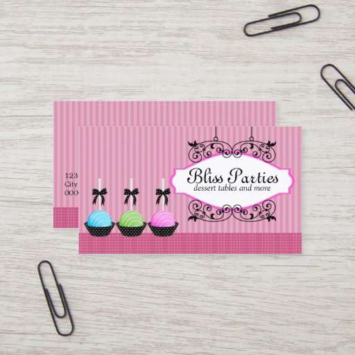 Customizable Cake Pops Desserts Business Cards