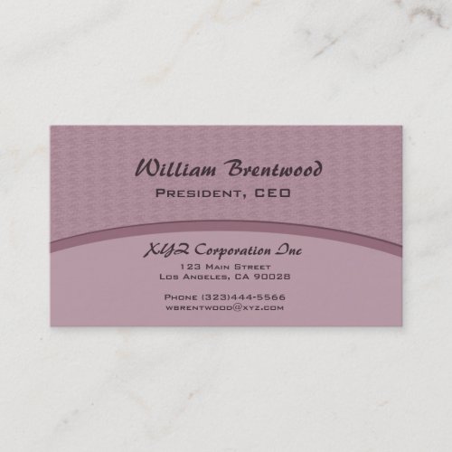 elegant mauve curve business card
