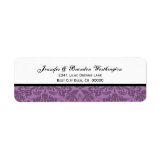 Elegant Mauve Damask Wedding Label
