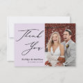 Elegant Mauve Elegant Script Modern Photo Wedding Thank You Card | Zazzle