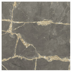 Elegant mauve gray faux gold glitter marble fabric