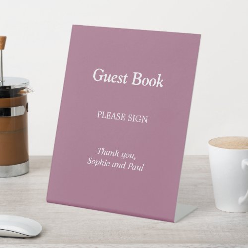 Elegant Mauve Guest Book Pedestal Sign