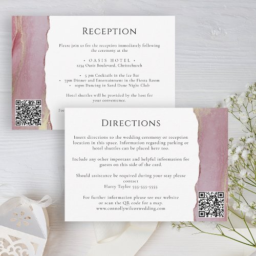 Elegant Mauve Lilac Wedding Information Card