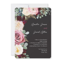 Elegant Mauve & Moody Black Wedding Invitation