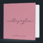 Elegant Mauve Pink Wedding Plans Heart 3 Ring Binder<br><div class="desc">This pretty mauve pink wedding planning binder is perfect for tracking your thoughts, memories and notes. Featuring elegant script with swashes, a heart and space for the bride and groom to add their names. This soft shade of pink also covers the back. It's a beautiful place to keep all of...</div>