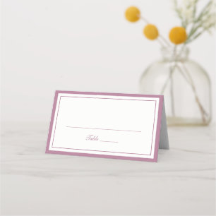 Elegant Mauve Rose Border Frame Wedding Place Card