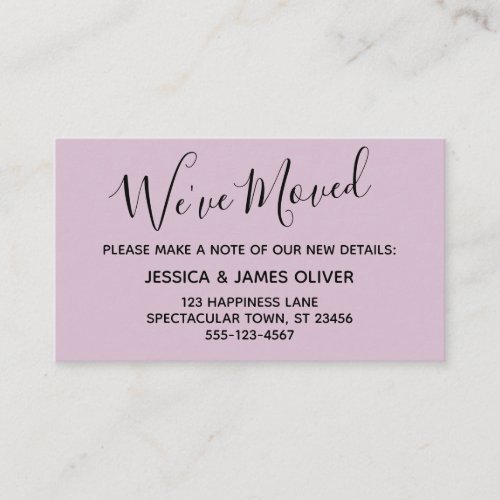 Elegant Mauve Typography Weve Moved Card