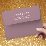 Elegant Mauve Wedding Invitation Pre Addressed Envelope<br><div class="desc">Create your own custom, personalized, simple, elegant, stylish, beautiful white script / typography, classic, dark mauve, beautiful textural surface linen wedding invitations / greeting cards envelopes. Simply enter the couple's names (bride & groom / wife & husband) / your name / family name / company name, and address. Perfect for...</div>