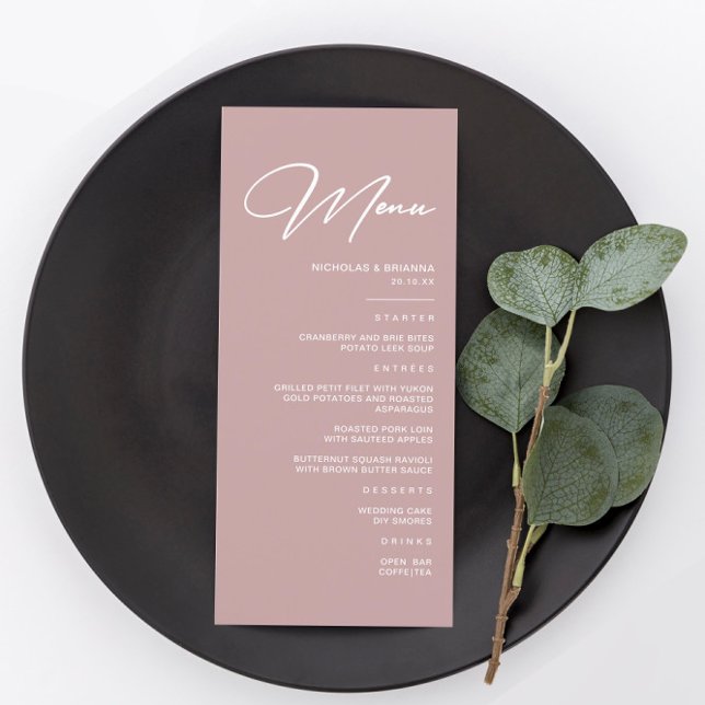 Elegant Mauve Wedding  Menu (Creator Uploaded)