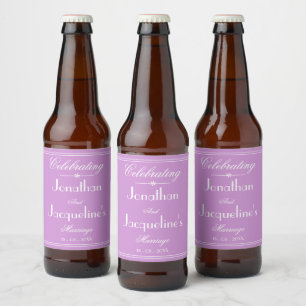 Elegant Mauve Wedding Personalized Chic Modern Beer Bottle Label