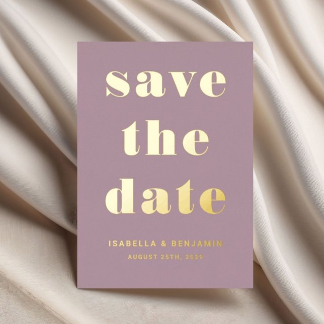 Elegant Mauve Wedding Save The Date Gold Foil Invitation (Elegant Mauve Wedding Save The Date Gold Foil Invitation)