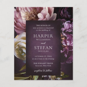 Elegant Maximalist Floral Wedding Invitation Flyer