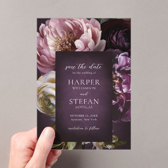 Elegant Maximalist Floral Wedding Save the Date (Insitu (Handheld))