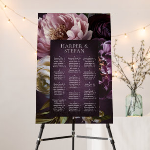 Elegant Maximalist Floral Wedding Seating Chart Foam Board