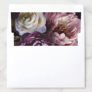 Elegant Maximalist Purple Floral Wedding Envelope Liner