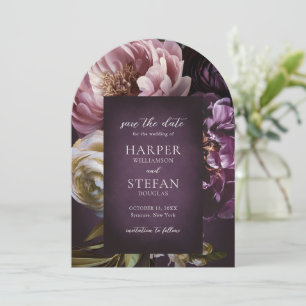 Elegant Maximalist Purple Floral Wedding Save The Date