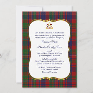 Elegant McDonald Tartan Plaid Wedding Invitation