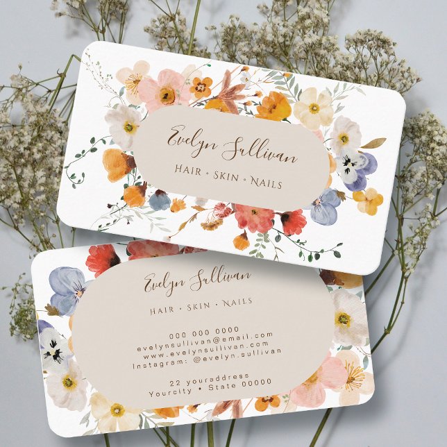 Elegant meadow flowers business card (Creator Uploaded)