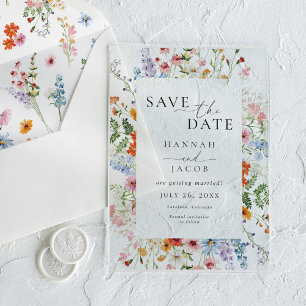 Elegant Meadow Wildflower Wedding Save the Date