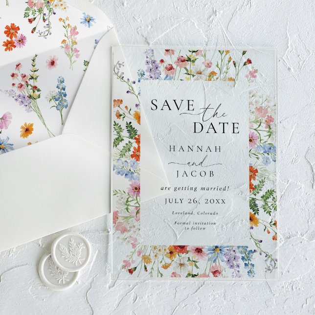 Elegant Meadow Wildflower Wedding Save the Date (Creator Uploaded)