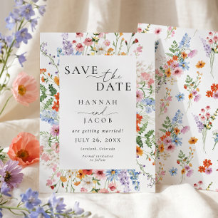 Elegant Meadow Wildflower Wedding Save The Date