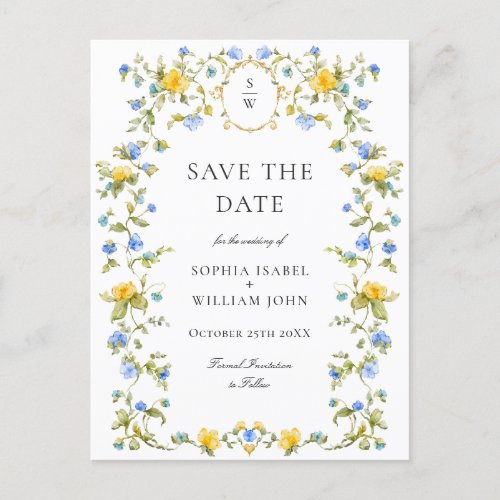 Elegant Meadow Wildflowers Wedding Save the Date Postcard