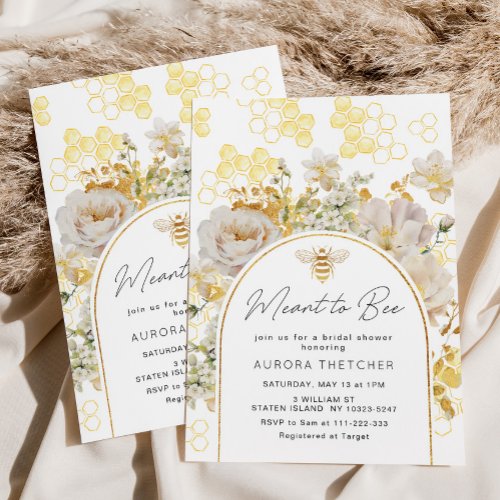 Elegant meant to bee bridal shower invitation