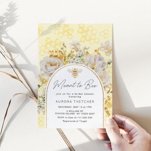 Elegant meant to bee bridal shower invitation