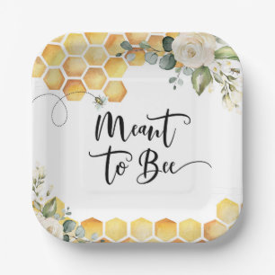 Elegant meant to bee bridal shower paper plates